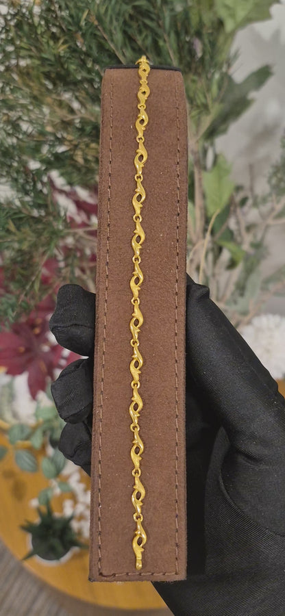 Gold Elegant Link Bracelet 21KT - FKJBRL21KM11590