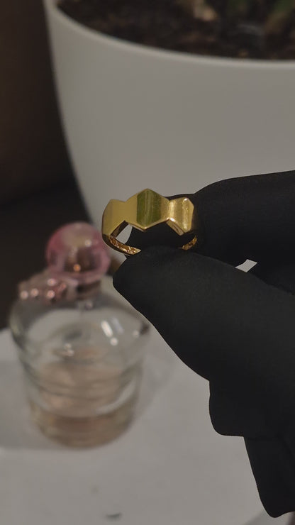 Gold Contemporary Bold Design Ring 21KT - FKJRN21KM12228