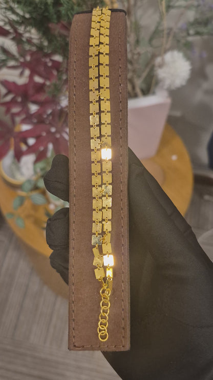 Gold Fancy Bracelet 21KT - FKJBRL21KM11764