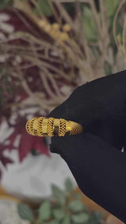 Gold Turkish Design Ring 21KT - FKJRN21KM11955