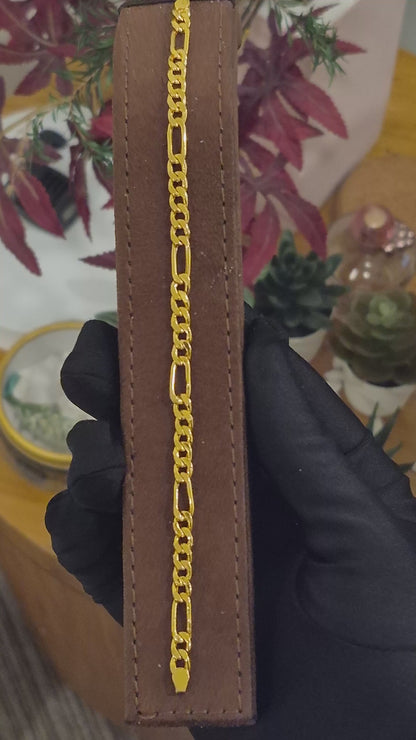Gold Classic Figaro Bracelet 21KT - FKJBRL21KM11827