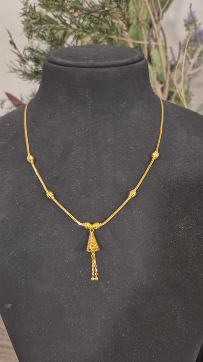 Gold Tassel Necklace 21KT - FKJNKL21KM12176