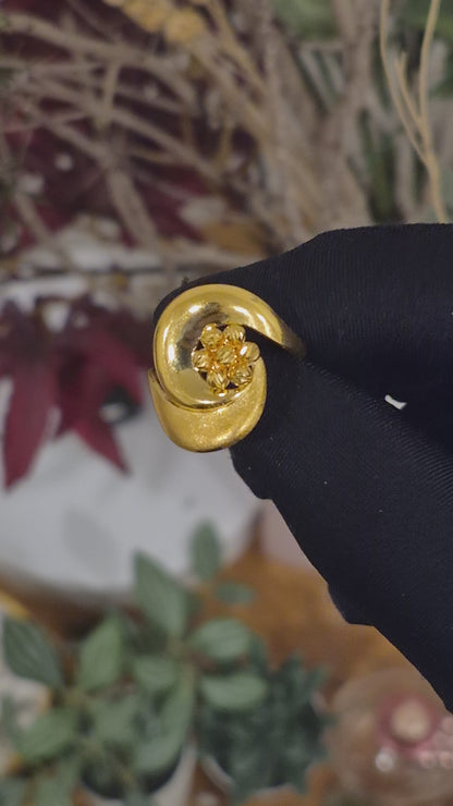 Gold Elegant Design Ring 21KT - FKJRN21KM11953