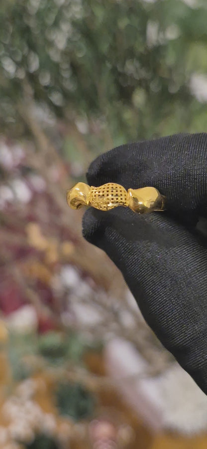 Gold Lattice Detail Ring 21KT - FKJRN21KM11259
