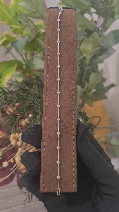Sterling Silver 925 Beaded Link Bracelet - FKJBRLSL10684