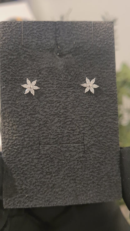 Sterling Silver 925 Starflower Earrings - FKJERNSL10820