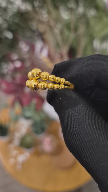 Gold Beads Ring 21KT - FKJRN21KM11789