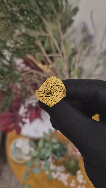 Gold Turkish Design Ring 21KT - FKJRN21KM11938