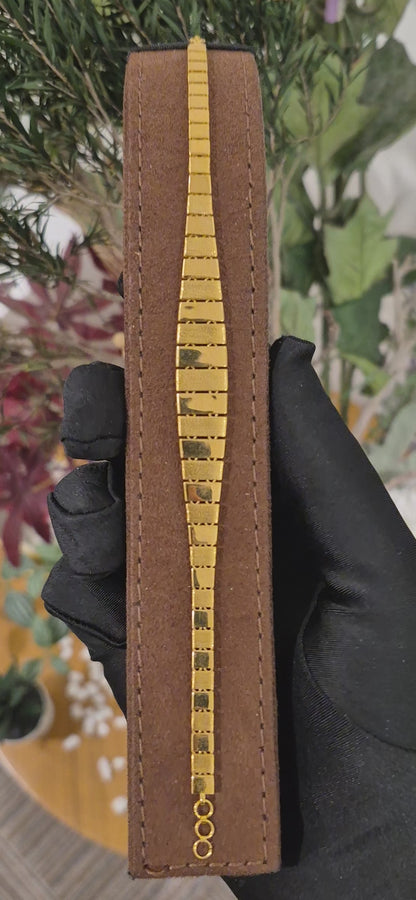 Gold Flat Link Bracelet 21KT - FKJBRL21KM11483