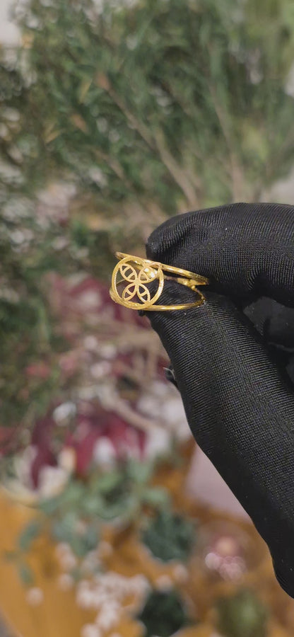 Gold Open Swirl Ring 21KT - FKJRN21KM11210