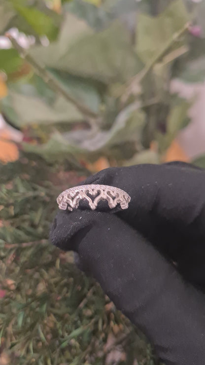 Sterling Silver 925 Filigree Crown Ring - FKJRNSL10776