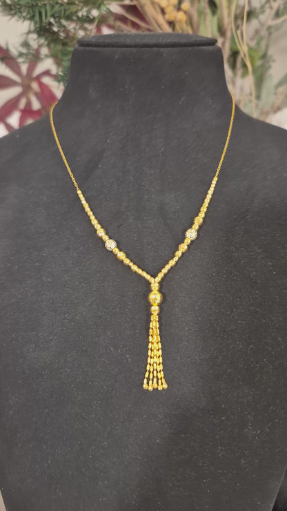 Gold Tassel Necklace 21KT - FKJNKL21KM12097