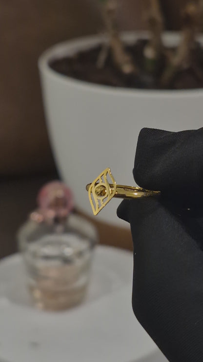 Gold Leaf Design Ring 21KT - FKJRN21KM12237