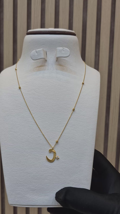 Gold Arabic Alphabet ب Necklace 21KT - FKJNKL21K2135