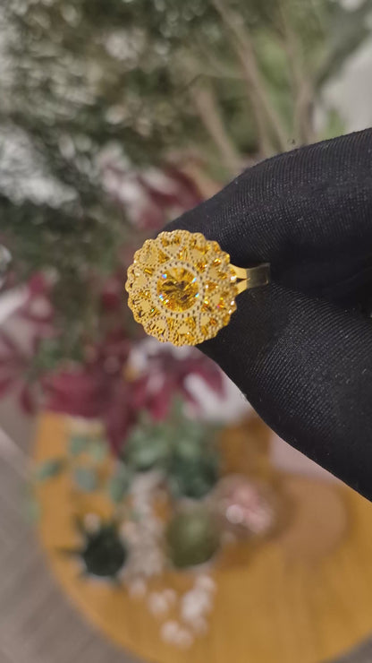 Gold Turkish Design Ring 21KT - FKJRN21KM11810