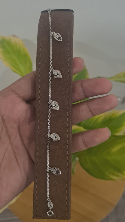 Sterling Silver 925 Drop Charm Bracelet - FKJBRLSL10603