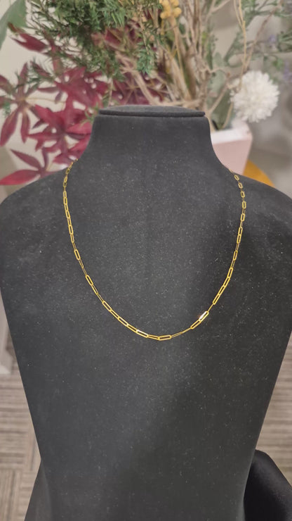 Gold Paperclip Chain 21KT - FKJCN21KM11840