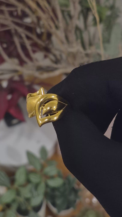 Gold Elegant Design Ring 21KT - FKJRN21KM11950