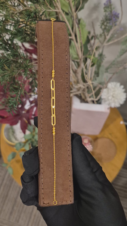 Gold Interlink Bracelet 21KT - FKJBRL21KM11617