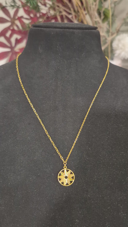 Gold Necklace (Chain with Star Shaped Pendant) 21KT - FKJNKL21KM12039