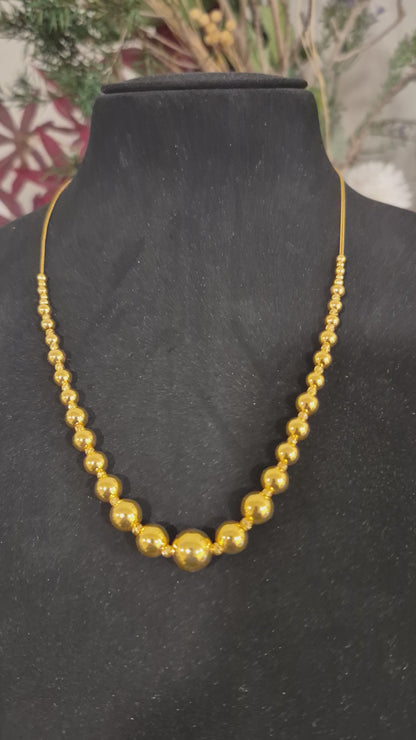 Gold Beads Necklace 21KT - FKJNKL21KM12083