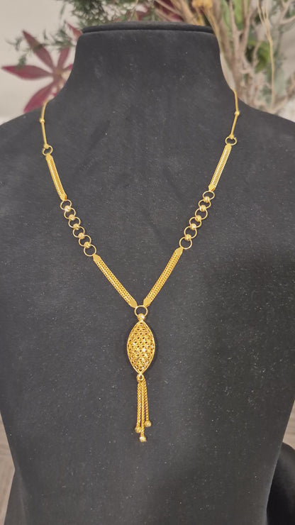 Gold Tassel Necklace 21KT - FKJNKL21KM12088