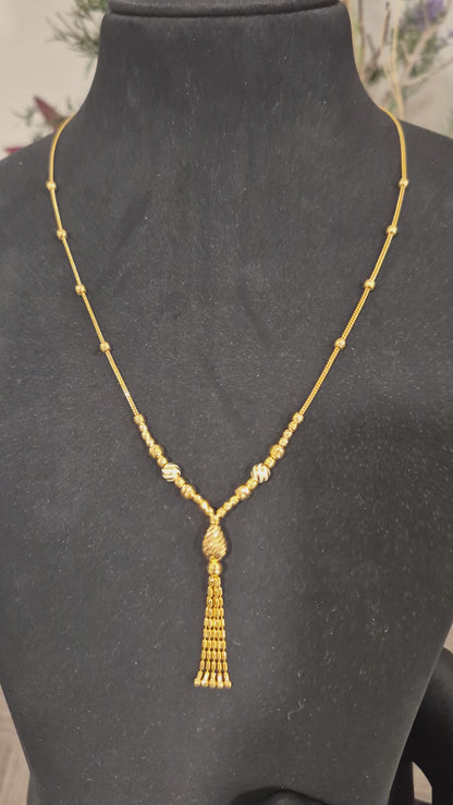 Gold Tassel Necklace 21KT - FKJNKL21KM12086