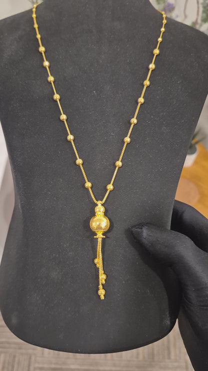 Gold Tassel Necklace 21KT - FKJNKL21KM12010