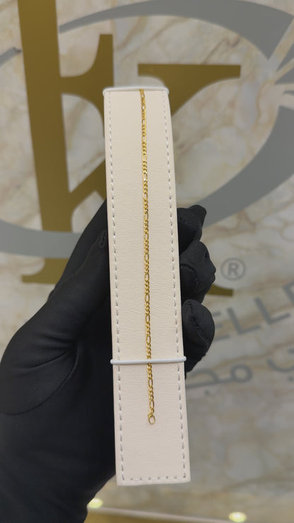 Gold Figaro Bracelet 21KT - FKJBRL21KM9547