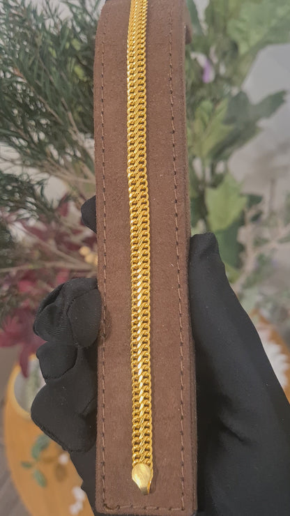 Gold Curb Link Bracelet 21KT - FKJBRL21KM10918