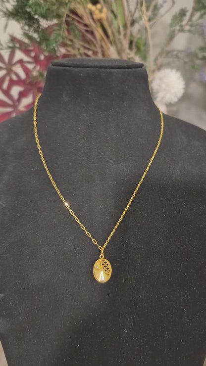 Gold Necklace (Chain with Turkish Design Pendant) 21KT - FKJNKL21KM12036