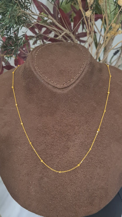 Gold Beaded Station Chain 21KT - FKJCN21KM10513