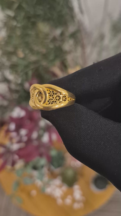 Gold Turkish Design Ring 21KT - FKJRN21KM11889