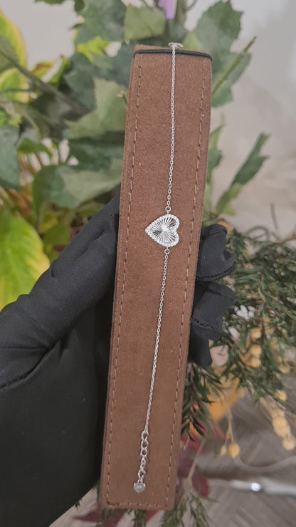 Sterling Silver 925 Radiant Heart Bracelet - FKJBRLSL10646