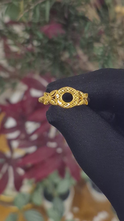 Gold Turkish Design Ring 21KT - FKJRN21KM11714