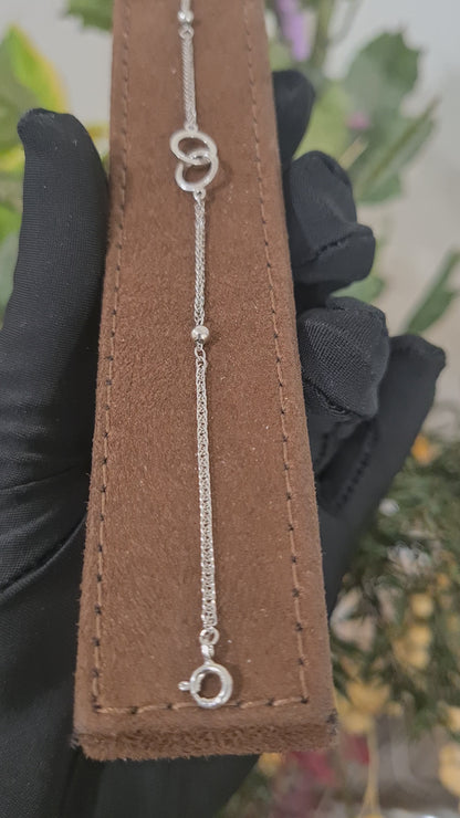 Sterling Silver 925 Linked Circles Bracelet - FKJBRLSL10652