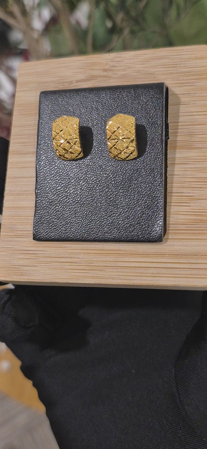 Gold Elegant Sparkle Earrings 21KT - FKJERN21KM11373