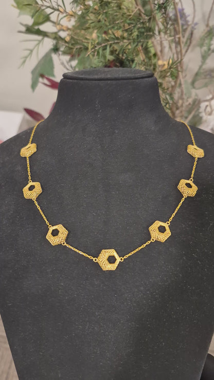 Gold Classic Turkish Necklace 21KT - FKJNKL21KM11802
