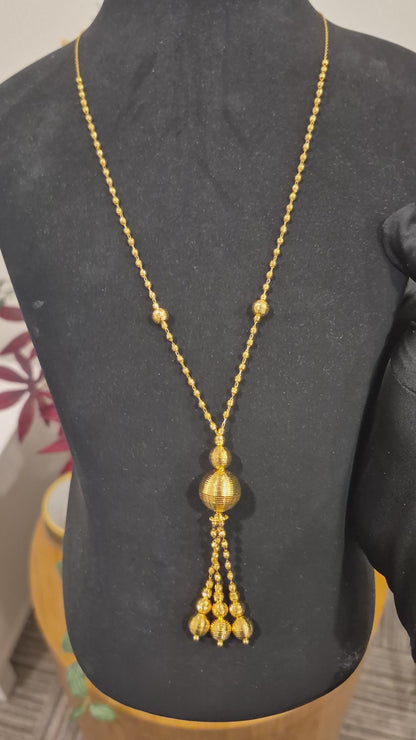Gold Tassel Necklace 21KT - FKJNKL21KM12087