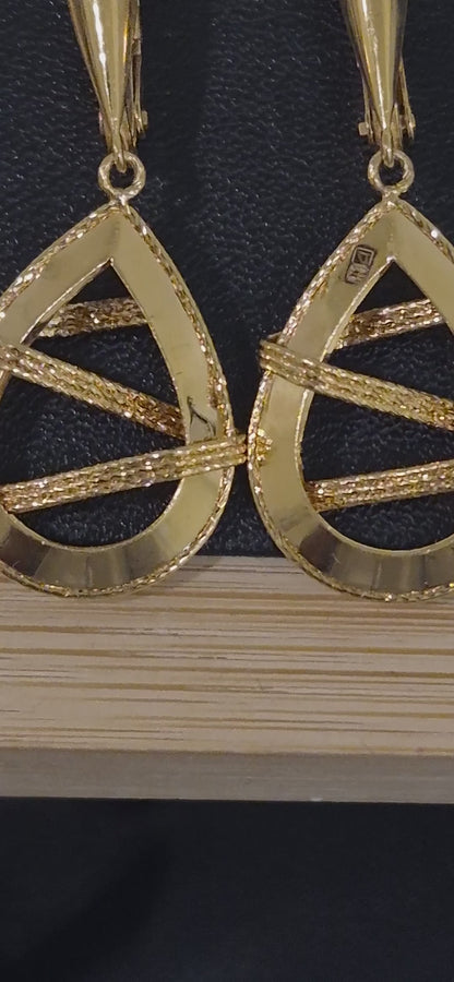 Gold Hanging Earrings 21KT - FKJERN21KM11725
