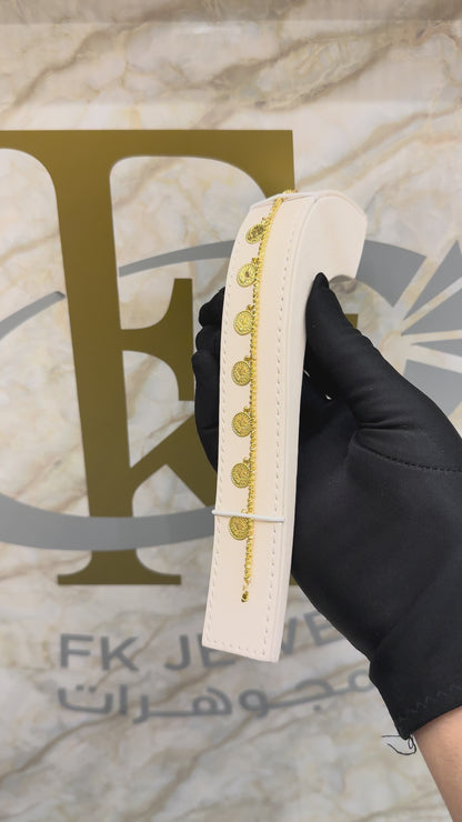 Gold Turkish Lira Beads Bracelet 21KT - FKJBRL21KM10248