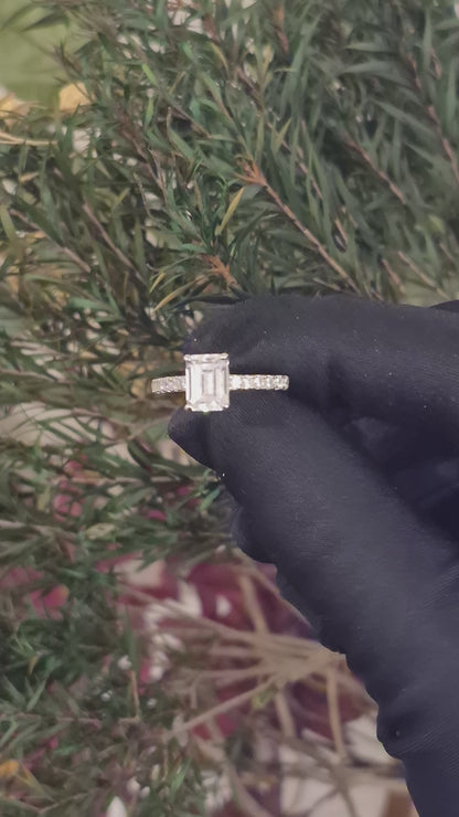 Sterling Silver 925 Emerald Cut Ring - FKJRNSL10979