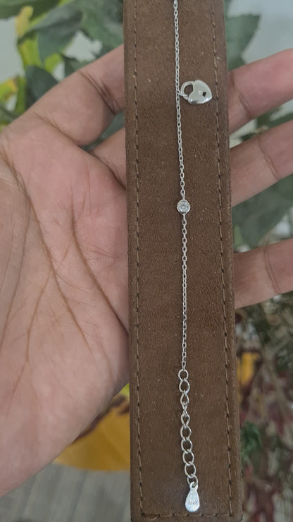 Sterling Silver 925 Lock Charm Bracelet - FKJBRLSL10614