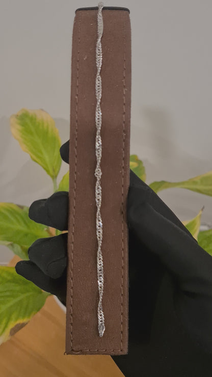 Sterling Silver 925 Minimalist Twisted Bracelet - FKJBRLSL10555