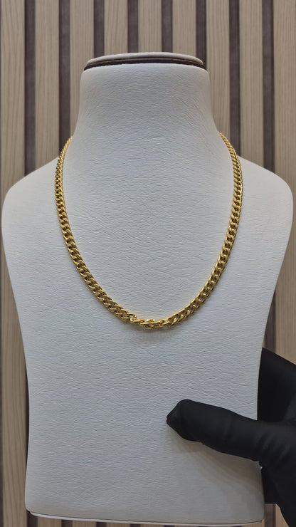 Gold Polished Curb Link Chain 21KT - FKJCN21KM10404