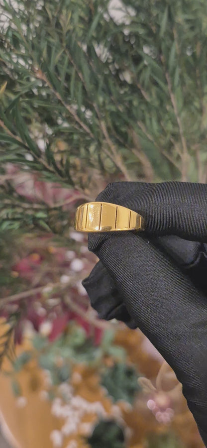 Gold Classic Band Ring 21KT - FKJRN21KM11179