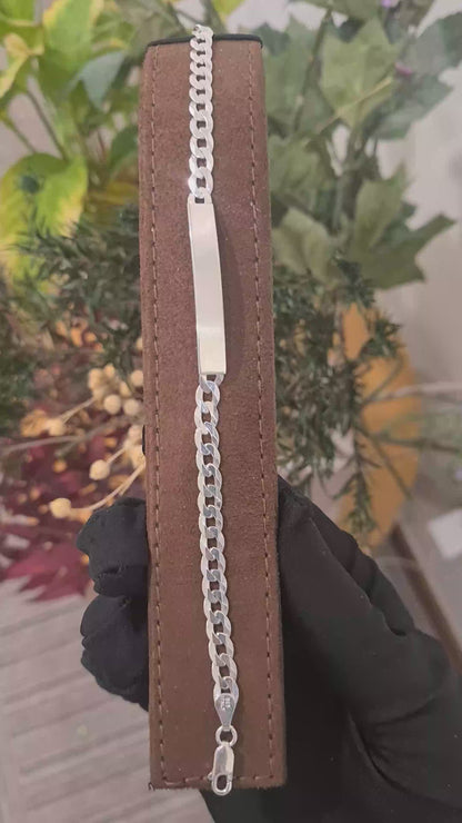 Sterling Silver 925 Bold Curb Links Bracelet - FKJBRLSL10695