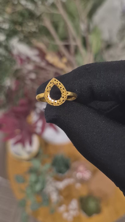 Gold Turkish Design Ring 21KT - FKJRN21KM12033