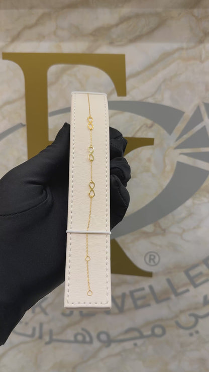 Gold Infinity Shaped Bracelet 21KT - FKJBRL21KM9501
