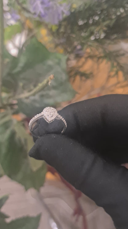 Sterling Silver 925 White Pear Ring - FKJRNSL10801